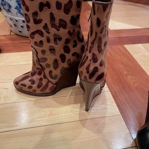 Casadei animal print wedge boots